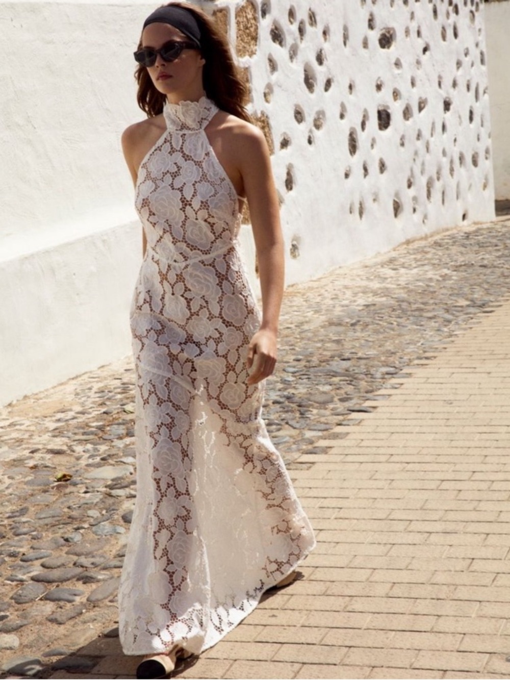 For Love and Lemons Astoria Lace Maxi in White Size Large